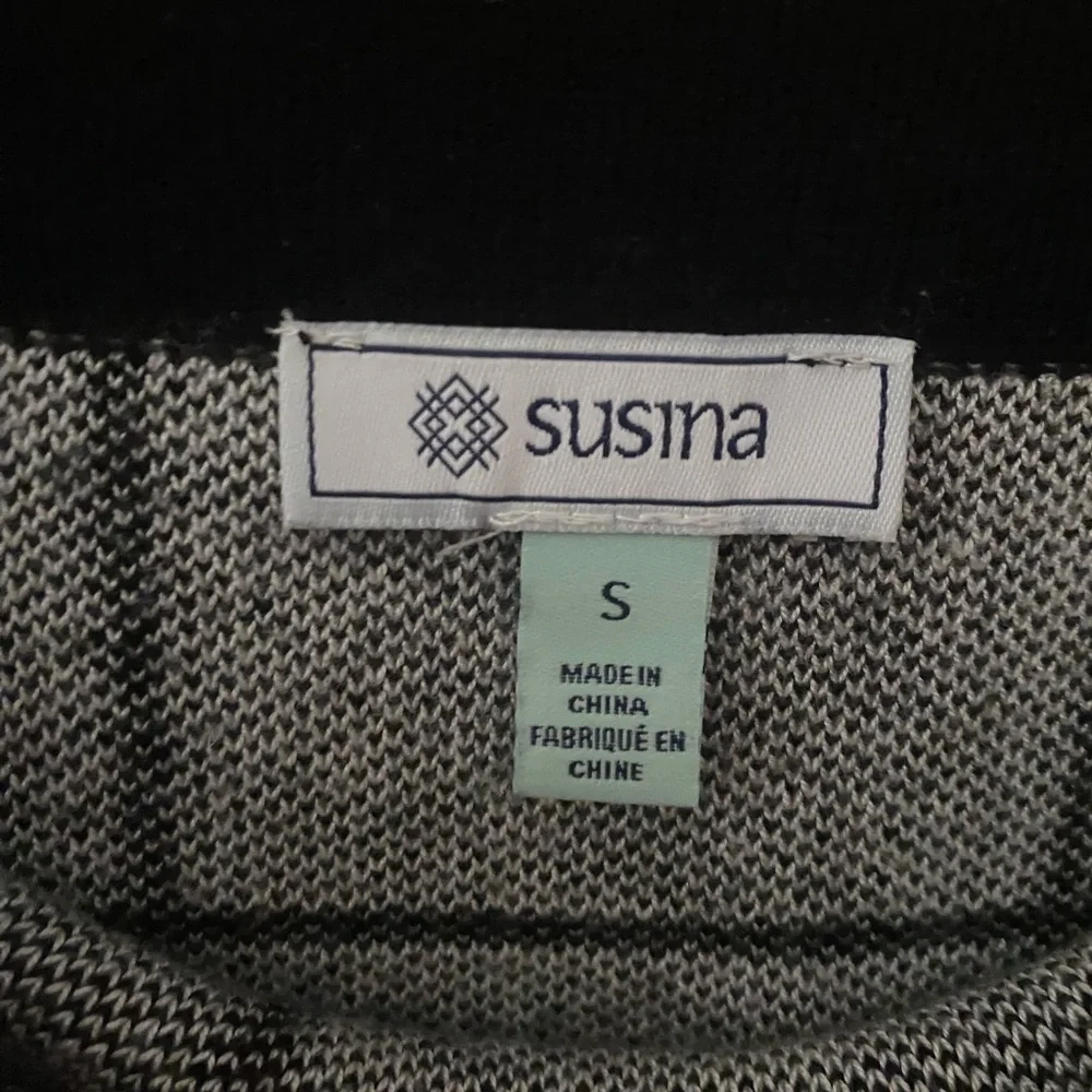 Susina Black White Windowpane Plaid Pencil Straight Skirt Women's Large Checker